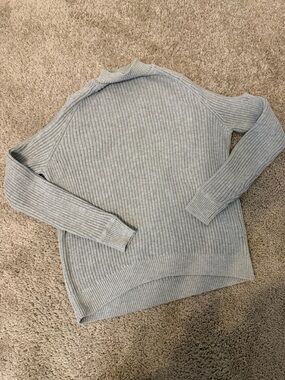 Off-Shoulder Ribbed Sweater, XS